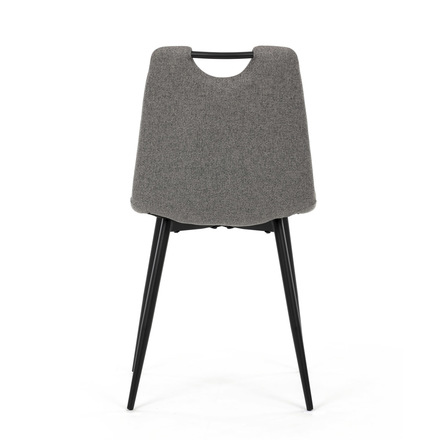 Moderní jídelní židle Autronic Židle jídelní, madlo, snadno čistitelná šedá látka, černý matný lak, kovové nohy (DCL-V2017 GREY2) (7)
