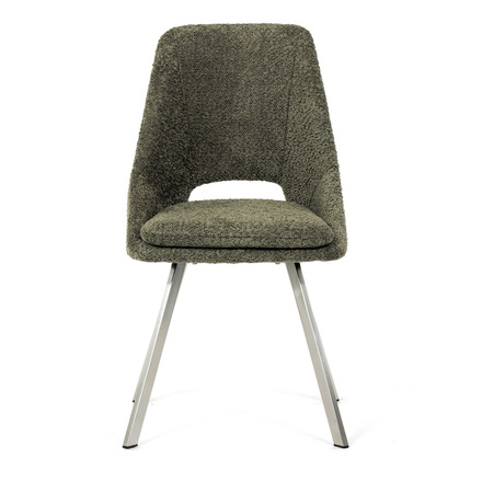 Moderní jídelní židle Autronic Židle jídelní, zelená látka, kovové nohy, broušená nerez. (DCL-W1174 GRN2) (31)
