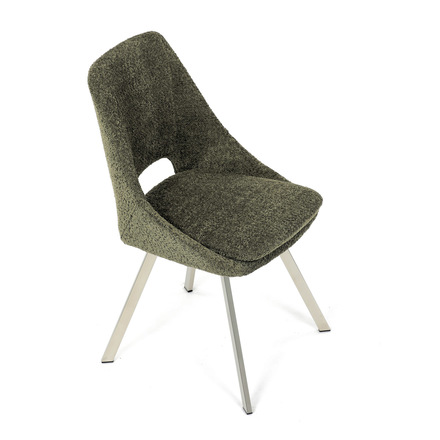 Moderní jídelní židle Autronic Židle jídelní, zelená látka, kovové nohy, broušená nerez. (DCL-W1174 GRN2) (7)