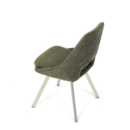 Moderní jídelní židle Autronic Židle jídelní, zelená látka, kovové nohy, broušená nerez. (DCL-W1174 GRN2) (4)