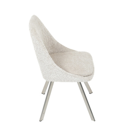 Moderní jídelní židle Autronic Židle jídelní, krémová látka, kovové nohy, broušená nerez. (DCL-W1174 CRM2)