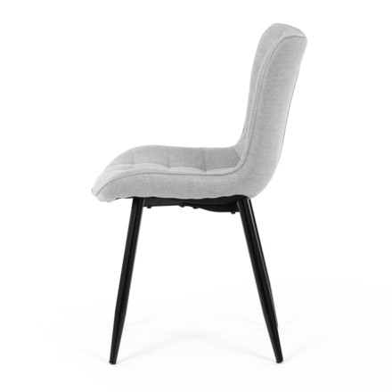 Moderní jídelní židle Autronic Židle jídelní, stříbrná látka, černé kovové nohy (HC-462 SIL2) (3)