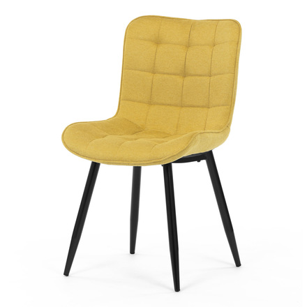 Moderní jídelní židle Autronic Židle jídelní, žlutá látka, černé kovové nohy (HC-462 YEL2) (2)