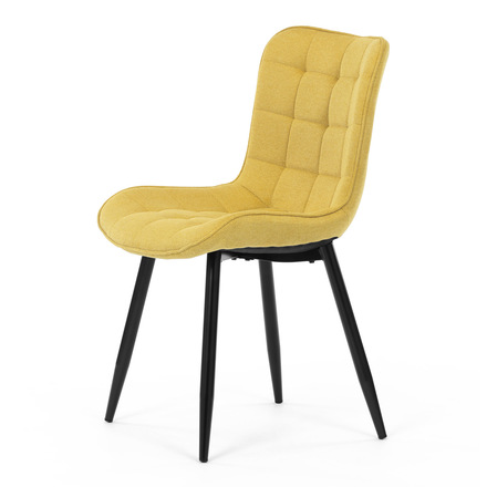 Moderní jídelní židle Autronic Židle jídelní, žlutá látka, černé kovové nohy (HC-462 YEL2) (3)