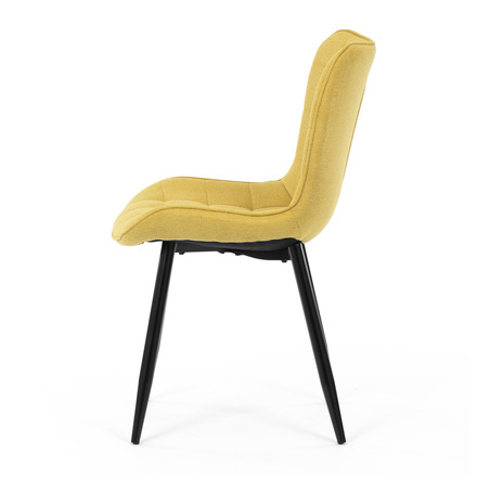 Moderní jídelní židle Autronic Židle jídelní, žlutá látka, černé kovové nohy (HC-462 YEL2) (4)