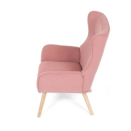 Křeslo Autronic Křeslo, potah růžová manšestrová látka, dřevěné nohy, masiv kaučukovník (AK-314 PINK2) (16)