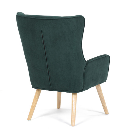 Křeslo Autronic Křeslo, potah zelená manšestrová látka, dřevěné nohy, masiv kaučukovník (AK-314 GRN2) (9)