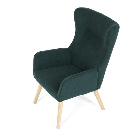 Křeslo Autronic Křeslo, potah zelená manšestrová látka, dřevěné nohy, masiv kaučukovník (AK-314 GRN2) (16)