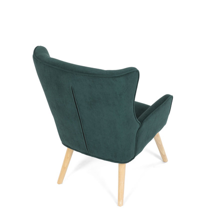 Křeslo Autronic Křeslo, potah zelená manšestrová látka, dřevěné nohy, masiv kaučukovník (AK-314 GRN2) (21)