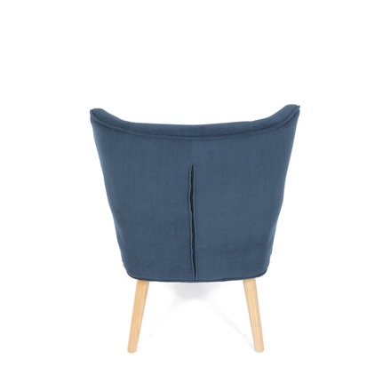 Křeslo Autronic Křeslo, potah modrá manšestrová látka, dřevěné nohy, masiv kaučukovník (AK-314 BLUE2) (19)