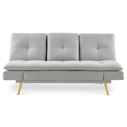 Pohovka s rozkladem Autronic Rozkládací pohovka click-clack, 3místná, držák nápojů, potah světle šedá látka, nohy masiv buk (ASB-4720 SIL2) (2)