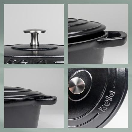 Pekáč Kela KL-12861 Calido litinový černý ovál 29,0x23,0x11,0cm 4,0l (3)