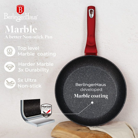 Pánev s mramorovým povrchem Berlingerhaus BH-1252 24 cm Burgundy Metallic Line (7)