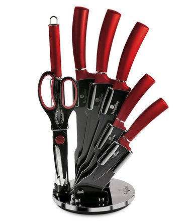 Sada nožů Berlingerhaus BH-2562 ve stojanu s nepřilnavým povrchem 8 ks Burgundy Metallic Line