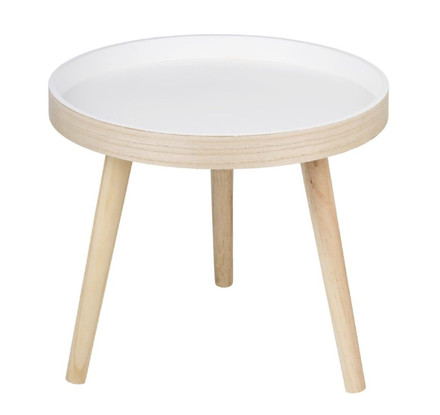 Odkládací stolek Articasa ED-200875 kulatý dřevo/bílá 40 cm