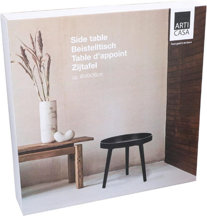 Odkládací stolek Articasa ED-200873 kulatý černý 40 cm (2)