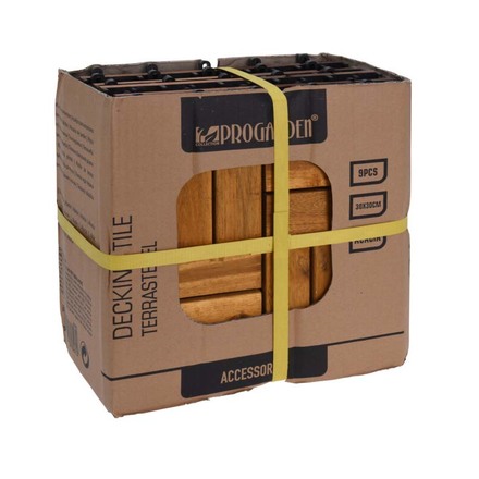 Dřevěné terasové dlaždice ProGarden KO-VN2000060 sada 9 ks Kachle (1)