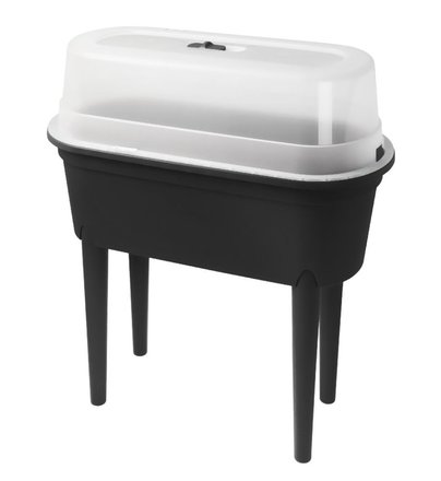 Truhlík ProGarden KO-Y54197540 s krytem vyvýšený 77 x 38 x 84 cm černý