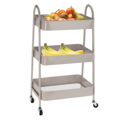 Kuchyňský úložný vozík Homestyling KO-C80902030 třípatrový kov béžová (1)