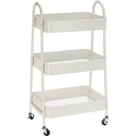 Kuchyňský úložný vozík Homestyling KO-C80902000 třípatrový kov krémová