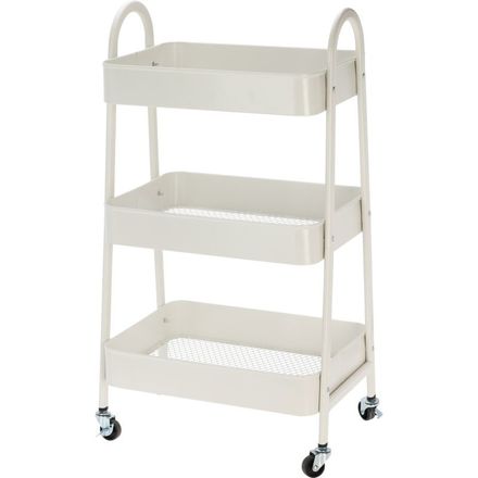 Kuchyňský úložný vozík Homestyling KO-C80902000 třípatrový kov krémová (2)