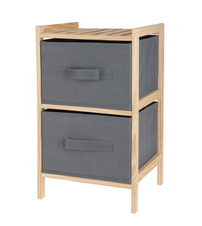 Úložný regál Homestyling KO-784630100 Úložný regál s textilními koši 2 patra