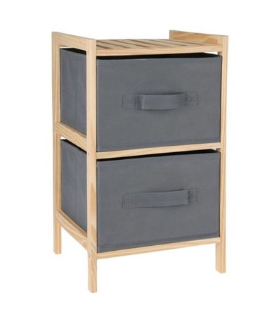 Úložný regál Homestyling KO-784630100 Úložný regál s textilními koši 2 patra (1)