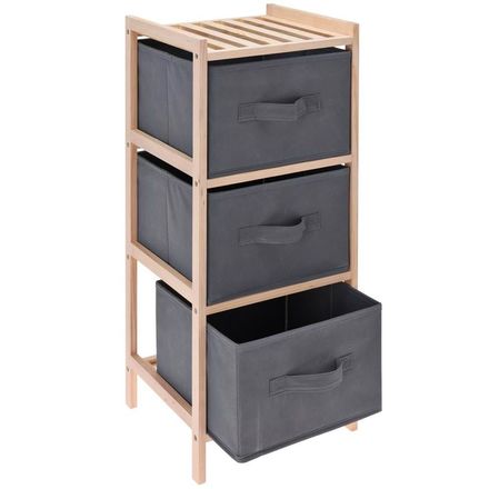 Úložný regál Homestyling KO-784630050 s textilními koši 3 patra (1)