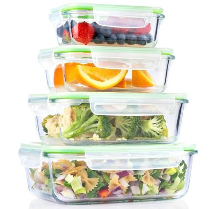 Dóza na potraviny Alpina ED-226763 skleněná svíčkem sada 8 ks