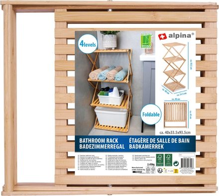 Regál do koupelny Alpina ED-224740 skládací 4 patra (4)
