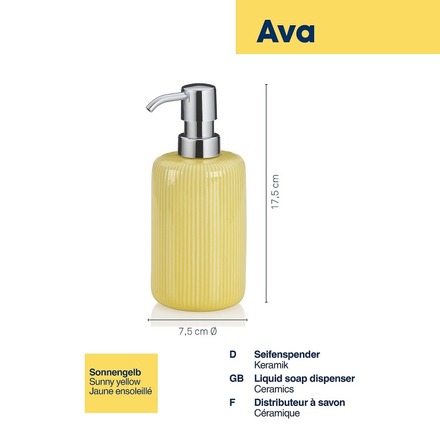 Dávkovač mýdla Kela KL-24430 Ava keramika žlutá 17,5cm 7,5cm  350,0 ml (2)