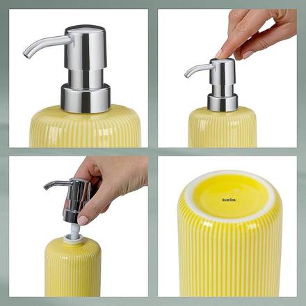 Dávkovač mýdla Kela KL-24430 Ava keramika žlutá 17,5cm 7,5cm  350,0 ml (3)