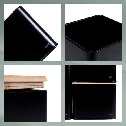 Úložná dóza Kela KL-17887 Kiril kovová černá 11,5x11,5x9,5cm 800,0ml (6)