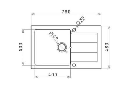 Granitový kuchyňský dřez Pyramis SPARTA PLUS 78x48 1B 1D VOLCANO (070166801) (1)