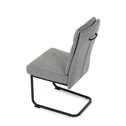 Moderní jídelní židle Autronic Židle jídelní, taštičkové pružiny v sedáku, madlo na opěráku, světle šedá látka, černý kov (DCL-P3107 SIL2) (17)