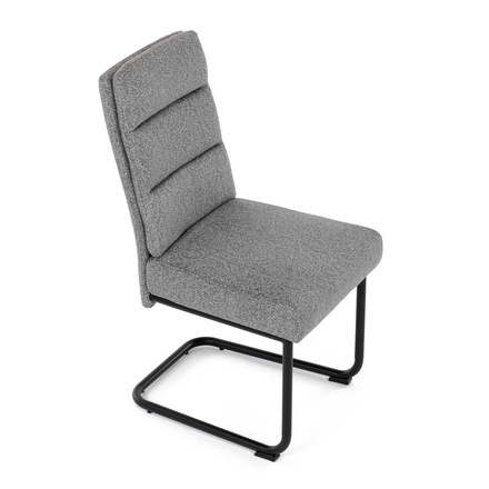 Moderní jídelní židle Autronic Židle jídelní, taštičkové pružiny v sedáku, madlo na opěráku, světle šedá látka, černý kov (DCL-P3107 SIL2) (23)
