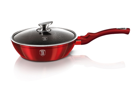 Pánev hluboká s mramorovým povrchem a poklicí Berlingerhaus BH-1259 24 cm Burgundy Metallic Line