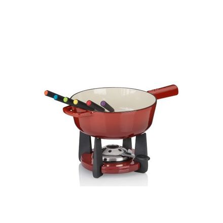 Sada na sýrové fondue Kela KL-16621 litinová CALIDO 1,8 l červená