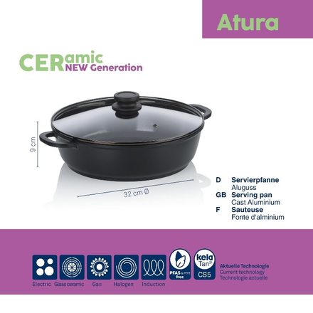 Hluboká pánev s poklicí a keramickým povrchem Kela KL-15167 32 cm ATURA (2)