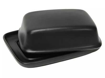 Dóza na máslo HIT HT-24302141 keramická matná černá 18x13,5x6cm