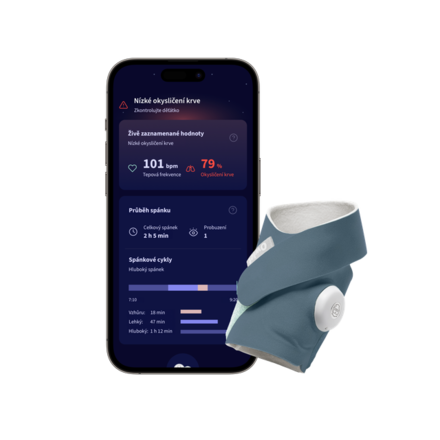 Chytrá ponožka Owlet Dream Sock - Bedtime Blue