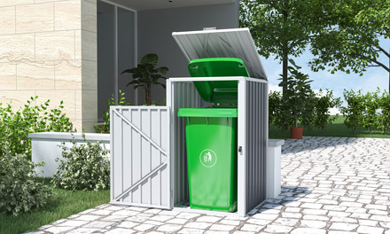 Přístřešek na popelnice G21 73x121x82 cm, antracitový plechový (4)