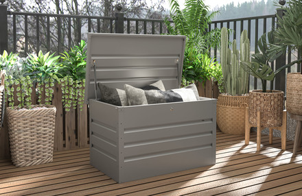 Zahradní box G21 Denver 280 L, metalický šedý plechový (3)