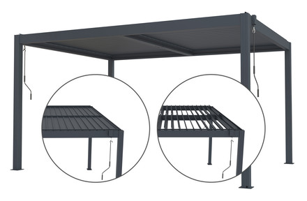 Bioklimatická pergola G21 Austin 4x3 m, antracitová hliníková (2)