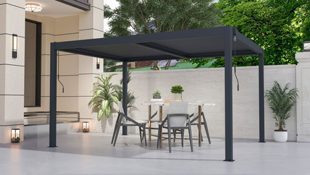 Bioklimatická pergola G21 Austin 4x3 m, antracitová hliníková (9)