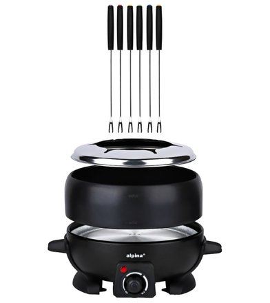 Elektrické fondue Alpina ED-227088 6 vidliček 2,3 l černá (2)