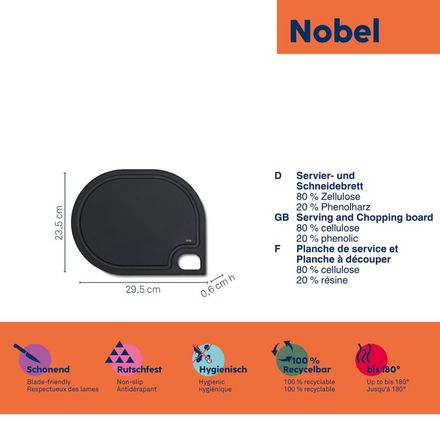 Krájecí prkénko Kela KL-12863 NOBEL černá 29,5x23,5x0,6 cm (2)