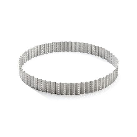 Pečící rám de Buyer 3030.24, perforovaný, kruhový, vroubkovaný, průměr 24 cm, výška 3 cm, nerezová ocel