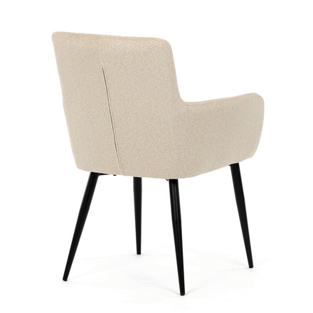 Moderní jídelní židle Autronic Židle jídelní, krémová látka, černý kov (DCH-P3146 CRM2) (9)