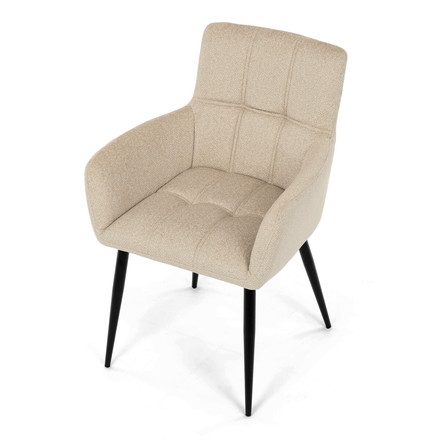 Moderní jídelní židle Autronic Židle jídelní, krémová látka, černý kov (DCH-P3146 CRM2) (15)